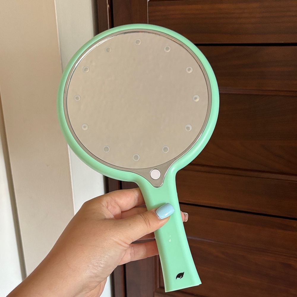 LED Mint Green Handheld Mirror